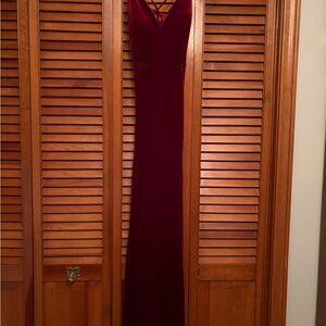 Elegant Burgundy Velvet Dress